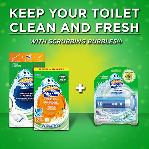 Scrubbing Bubbles Fresh Brush Toilet Cleaning System, Flushable Refills, Citrus Scent, 28 Brush Pads