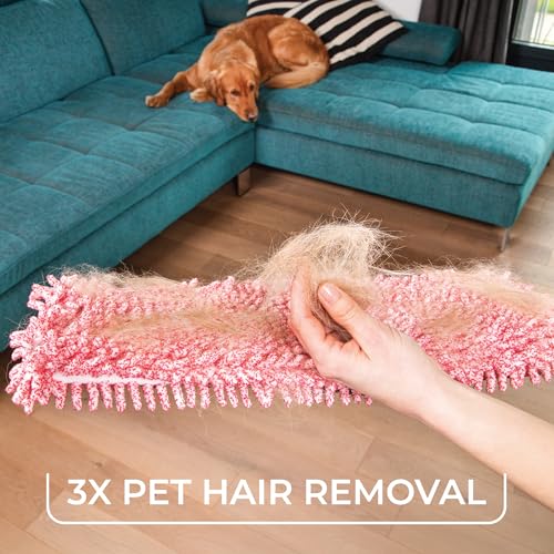 O-Cedar Pet Pro Microfiber Hair & Dust Mop | 3X Pet Hair Removal* | Electrostatic Dry Dust Mop for Dog & Cat Homes | Hardwood, Tile & Hard Floor Cleaning