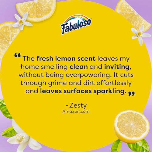 Fabuloso Multi-Purpose Cleaner, 2X Concentrated Formula, Refreshing Lemon Scent, 56 oz