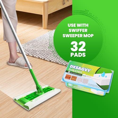 Upgraded Wet Mop Pads for Swiffer Sweeper Wet Mopping Cloths Refills,32 Count