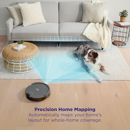 Shark Navigator Robot Vacuum with SmartPath Navigation and Self-Cleaning Brushroll, Powerful Suction, Pet Hair Pickup, Anti-Hair Wrap, for Carpets & Hard Floors, Steel Grey, RV2110