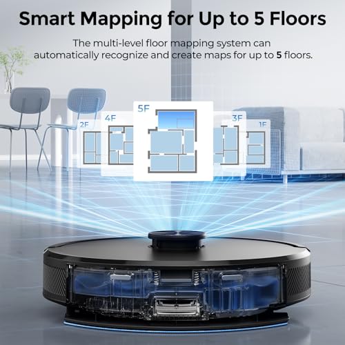 Kilgone Robot Vacuum and Mop Self-Emptying, 6000Pa No-Tangle Suction, LiDAR Multi-Floor Mapping, 90-Day Hands-Free, App, Alexa & Google Assistant for Pet Hair, Carpet & Hard Floor