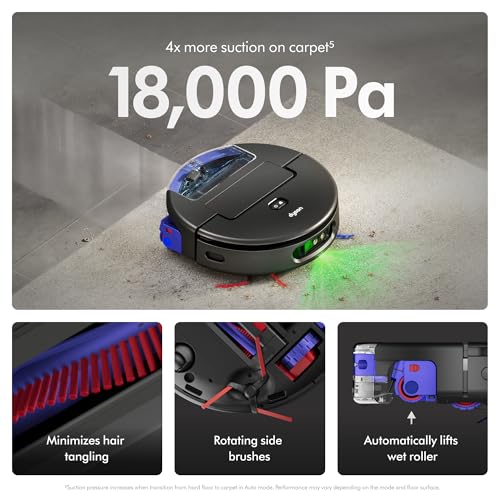 Dyson Spot+Scrub Ai™ Wet and Dry Robot Vacuum - Self Cleaning Wet Roller, 18000 PA Suction, Detangling Roller, Ai Stain Identification