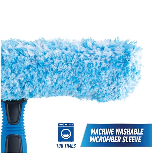 Unger Professional Connect and Clean 2-in-1 Squeegee and Scrubber, 10” Window Cleaning Tool, Commercial and Residential Use, Washer Cleaner Supplies to Remove Excess Water and Dry