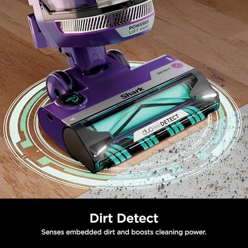 SHARK POWERDETECT Upright Vacuum Cleaner with DuoClean Technology, Odor Neutralizer Technology, Powered Lift-Away, Self Cleaning Brushroll, Anti-Allergen Complete Seal (Renewed) (Eggplant)