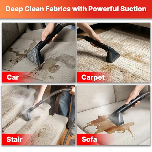 Shop-Vac Portable Carpet Cleaner Machine with 212℉ Steam & Heating System, 4 Cleaning Modes Upholstery Cleaner with Versatile Tools for Car, Rug, Couch, Bathroom, Kitchen Messes, 5430270