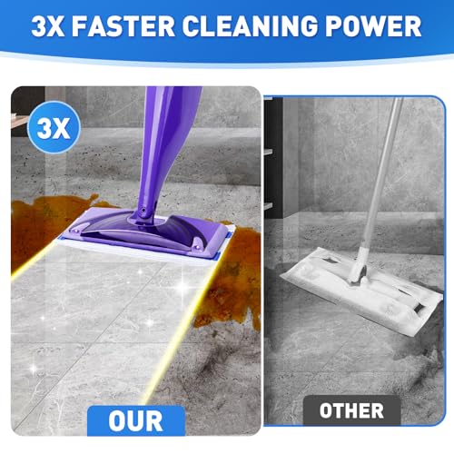 Mop Pads Refills Compatible with Swiffer WetJet Mop, Disposable Mop Pads for Hardwood Floors, Tile, Laminate & Multi-Surface Cleaning, 60 Pack