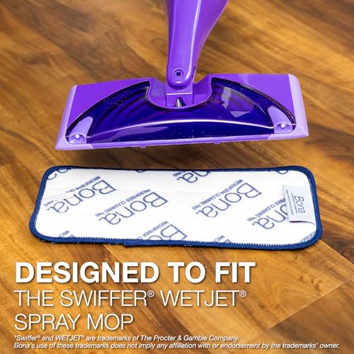 Bona® Microfiber Cleaning Pads for use with Swiffer® WETJET® Spray Mop only, 3 Pack, Washable & Reusable up to 500 Times