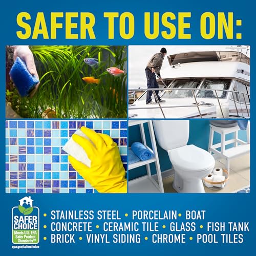 CLR Brands Calcium, Lime & Rust Remover Free & Clear, No Dyes or Fragrances, Gentle Lime and Bathroom Descaler, Removes Hard Water Stains and Rust Deposits, 42 Oz Bottle