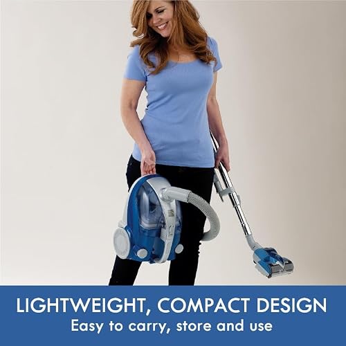 Kenmore Pet-Friendly Lightweight HEPA Canister Vacuum with Variable Modes, Retractable Cord, and Pet Brush - Blue