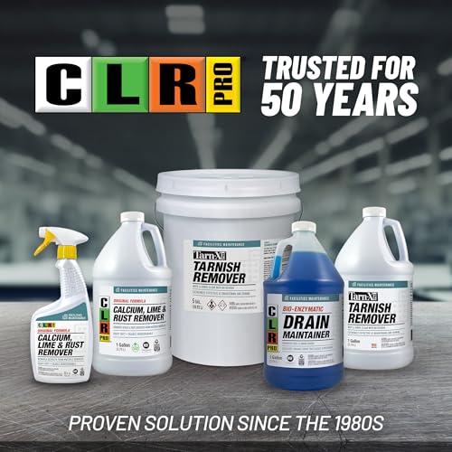 CLR PRO Calcium, Lime & Rust Remover, Quickly Removes Calcium, Lime, Hard Water Deposits and Surface Rust Stains