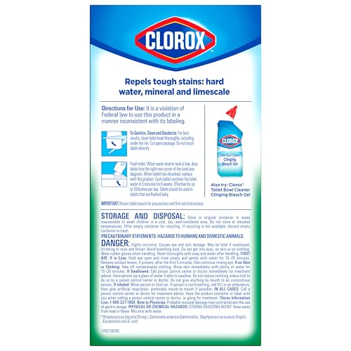 Clorox Ultra Clean Toilet Tablets Bleach 4 Count, 3.5 Ounces Each (Package May Vary)