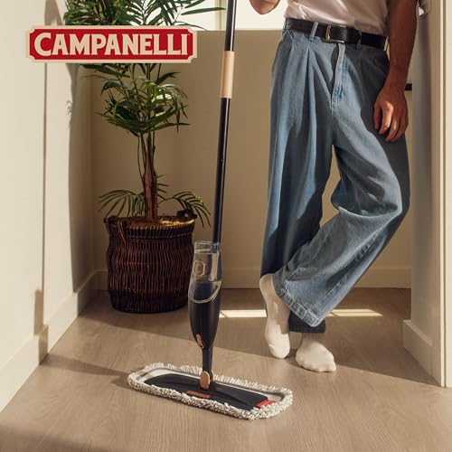 CAMPANELLI Pro Series Spray Mops for Floor Cleaning - Long-Lasting Durable Microfiber Mop with 2 Easy Glide Pads & Solution Tank for Hardwood Laminate, Tile and Vinyl Floors | 19" Wide