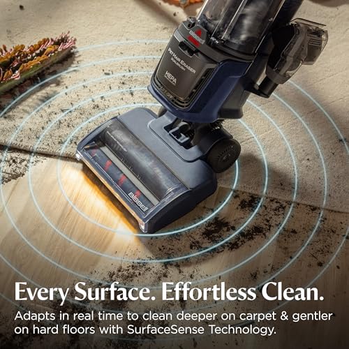 Bissell Pet Hair Eraser DualBrush Upright Vacuum with Two Brush Rolls, DualBrush Self-Cleaning Technology, HEPA Sealed Allergen System, Bright FurFinder Headlights, Lift-Off Pod, 42943