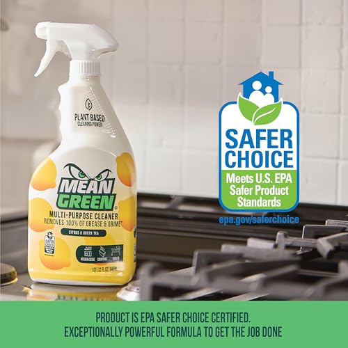 Mean Green Multi-Purpose Cleaner Spray, Citrus & Green Tea, 32 oz – Removes 100% of Grease & Grime, Kitchen, Bathroom & Household Surfaces