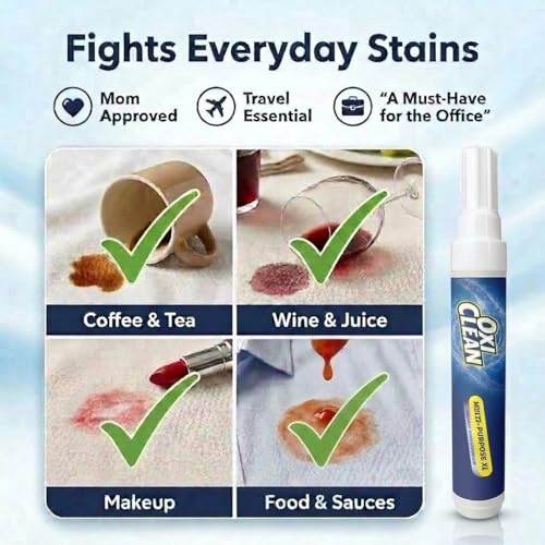OxiClean On The Go Stain Remover Pen, 0.74 Fl Oz – Instant Travel Stain Cleaner for Clothes, Food, Wine, Coffee, Makeup, Portable & Easy Use
