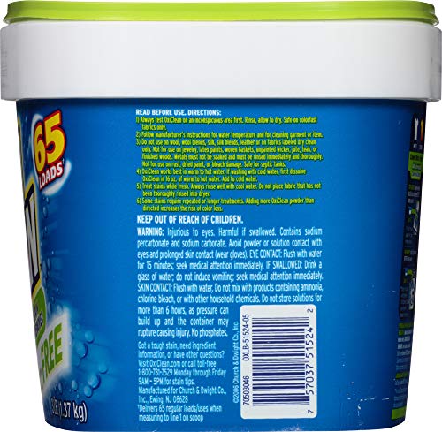OxiClean Versatile Stain Remover Free, 3 lbs, Pack of 4