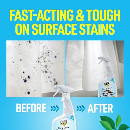 CLR Brands® Mold & Mildew Bleach-Free Free & Clear Stain Remover, No Dyes or Fragrances, 26 Oz Bottle (Pack of 1)