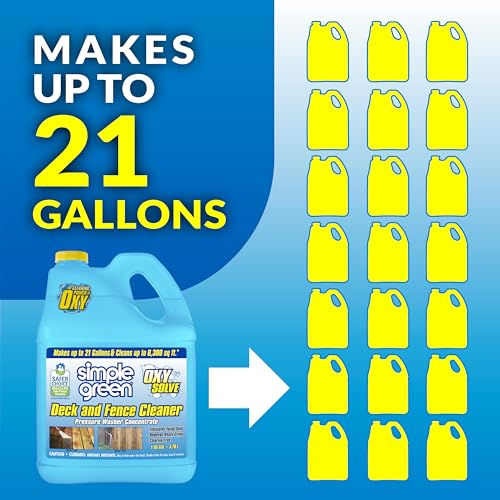 Simple Green Oxy Solve Deck and Fence Pressure Washer Cleaner, Colorless to Pale Straw, Unscented, 128 Fl Oz (Packaging May Vary)