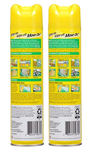 Endust Multi-Surface Dusting and Cleaning Spray, Lemon Zest, 12.5 Ounce (Pack of 2)