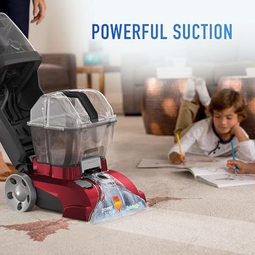 Hoover PowerScrub Deluxe Carpet Cleaner Machine, Deep Cleaning Carpet Shampooer Machine, SpinScrub Brushes, HeatForce Drying, Pet & Upholstery Tools, Pair with Hoover Carpet Cleaner Solution