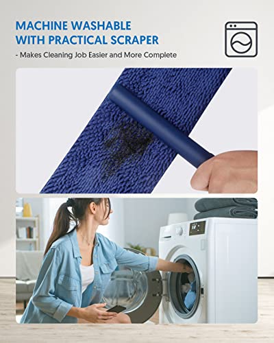 BPAWA Microfiber Mops for Floor Cleaning - Flat Floor Mop with 4 Washable Chenille Pads Dry Dust for Hardwood Laminate Wood Tile Vinyl Wall Hard Surfaces - 150cm Adjustable Long Handle