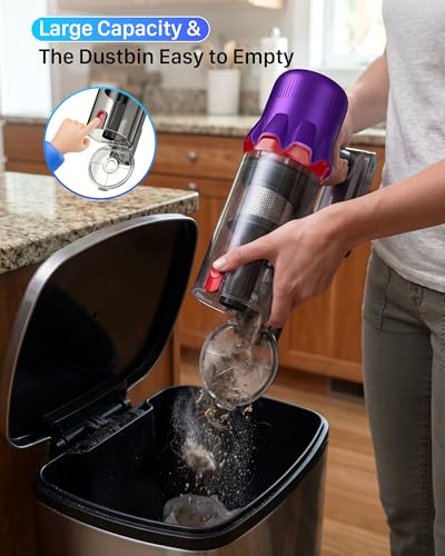 iXlion Cordless Vacuum Cleaner for Home - Powerful Stick Vacuum with HEPA Filter, 55-Min Runtime, LED Light, Anti-Tangle Brush, Detachable Battery,Lightweight Vacuum for Pet Hair,Carpets & Hard Floors