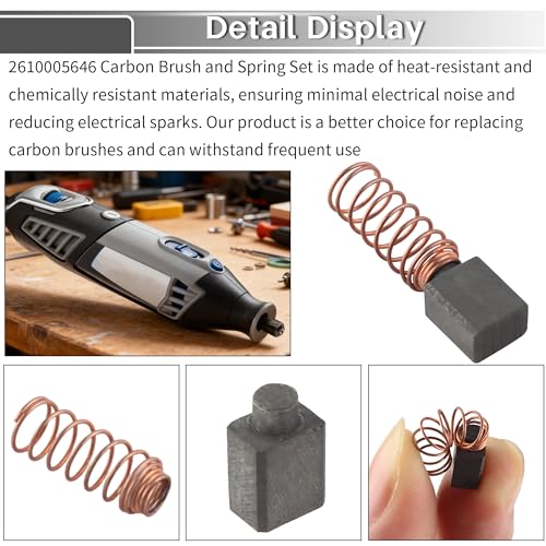 2610005646 Brush and Spring Set Compatible with Dremel 4000 Motor Brush (10 Pack)
