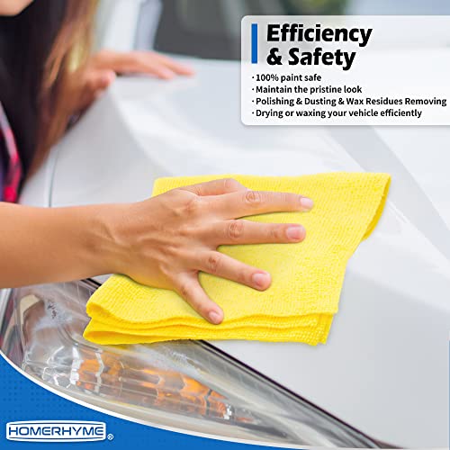 HOMERHYME Microfiber Cleaning Cloth, 100 Pack Cleaning Rags Microfiber Towel Bulk Absorbent Lint-Free Wash Cloths, All-Purpose Shop Towels for Cars, Automotive, Garage, Home & Kitchen 11.5"*11.5"
