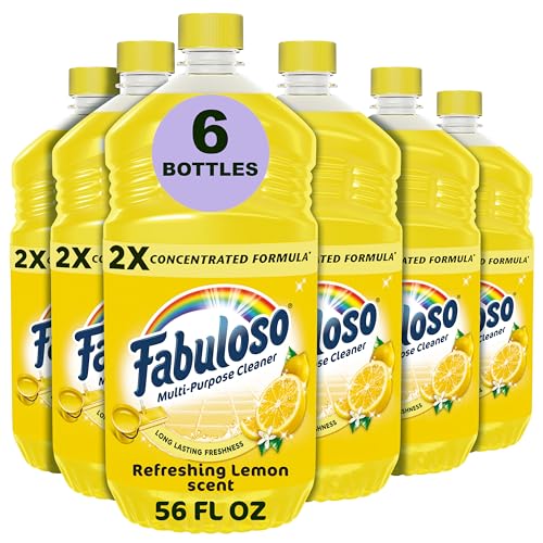 Fabuloso Multi-Purpose Cleaner 2X Concentrated, Refreshing Lemon- 56 fl oz(Pack of 6)