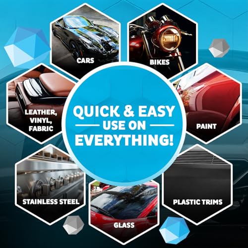 MAXLONE ™ Car Spray with Triphene® Technology, Quick Spray & Wipe All Purpose Waterless Detailer - Clean, Shine, Protect Paint, Glass, Wheels, Trim Without Pre-Washing (2, 20oz w 4 Micro Fiber Cloth)