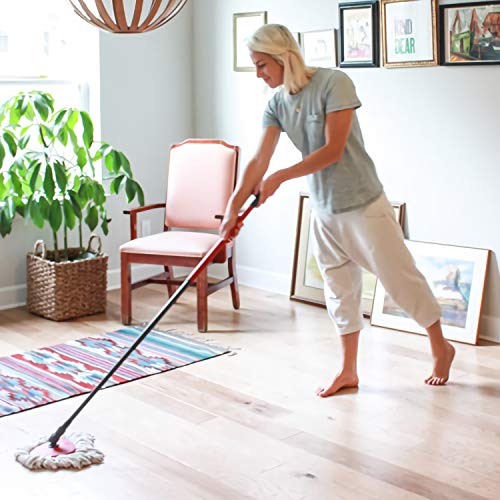 4 Pack Spin Mop Replacement Heads Microfiber Mop Refills Replace Heads Safe for All Hard-surfaced Floors Includes 2 Extra Microfiber Cleaning Cloths