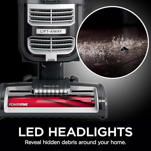 SHARK UV730 Navigator Lift-Away Upright Vacuum, PowerFins HairPro Self-Cleaning Brushroll, HEPA Filter with Anti-Allergen Technology, LED Headlights, Swivel Steering, Gray