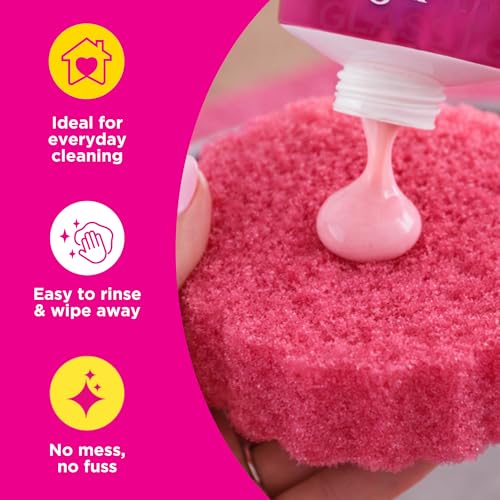 The Pink Stuff Squeezable Cleaning Paste 300g with SQeeZY Scrubber Sponge | Powerful Multi Purpose Surface Cleaner for Kitchen, Bathroom, Cookware, Tiles, Showers, and More