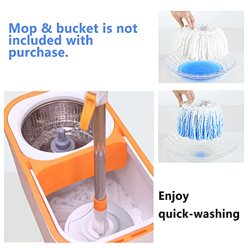 6-Pack Spin Mop Heads Refill, Easy Wring Microfiber Replacement Pads for Deep Cleaning, Universal Fit for Most Round Spin Mops
