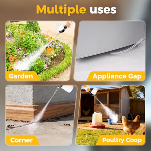 Diatomaceous Earth Powder Duster with Adjustable 4FT Rod, Clog-Free & Adjustable Output Pump, Ideal for Diatomaceous Earth Application, Powder Dispensing, Dusting Tasks & Indoor/Outdoor Gardening