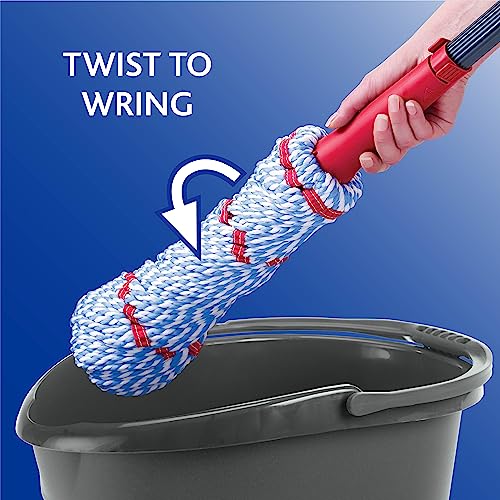 O-Cedar MicroTwist MAX Microfiber Twist Mop with 1 Extra Refill | Features Hands-Free Wringing | Extra Large 18-Inch Mop Head | Safe on All Floor Types