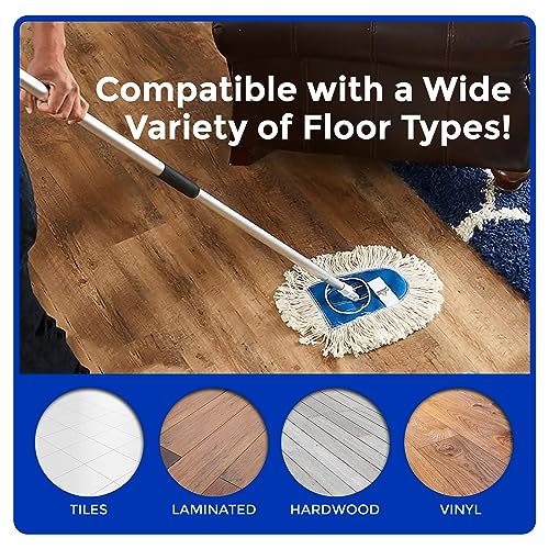 Nine Forty Heavy Duty, Industrial-Strength Cotton Wedge Dust Mop Head - Home & Commercial Hardwood Floor Cleaning - Designed for High-Performance Janitorial & Housekeeping Tasks