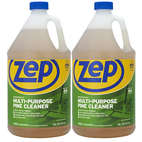 Zep Concentrated Multi-Purpose Pine Cleaner, 128 oz (Pack of 2), Pine Cleaner Concentrate, Removes Grease & Grime, Cleans and Deodorizes with a Fresh Pine Scent