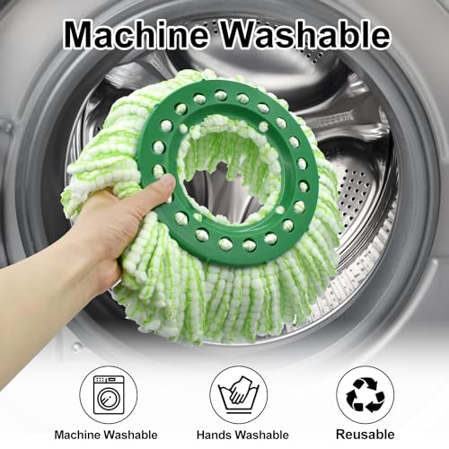 Tornado Spin Mop Head ONLY Compatible with 𝗡𝗲𝘄 𝗟𝗶𝗯𝗺𝗮𝗻 𝐓𝐨𝐫𝐧𝐚𝐝𝐨 𝗦𝗽𝗶𝗻 𝗠𝗼𝗽 𝗦𝘆𝘀𝘁𝗲𝗺, Washable & Reusable Libman Mop Head Replacement Refill for Tornado Mop (NOT for Old Version)