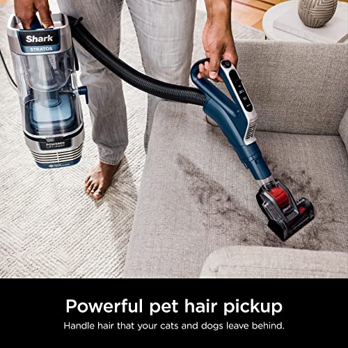 Shark AZ3002 Stratos Upright Vacuum with DuoClean PowerFins, HairPro, Powered Lift-Away, Self-Cleaning Brushroll, & Odor Neutralizer Technology, Navy (Renewed)