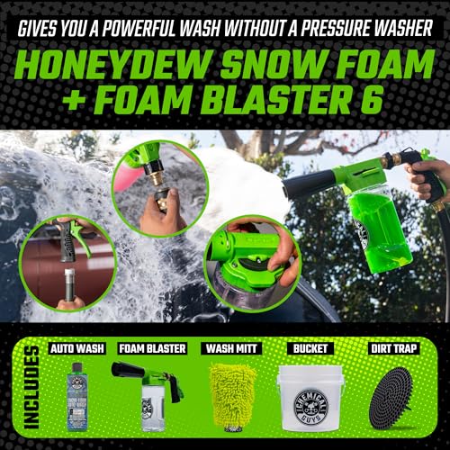 Chemical Guys Car Wash Kit 14-Pc Arsenal Builder - with Foam Blaster, Wash Bucket, Towels, Applicators, and 16 oz Soaps, Waxes, and Cleaners - Complete Car Detailing Gift Set, Works with Garden Hose