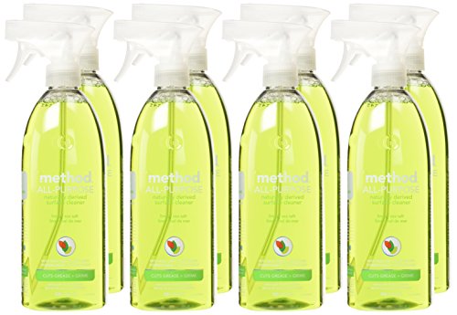 Method All Purpose Cleaner, Lime + Sea Salt, 28 Fl Oz (Pack of 8), Eco-Friendly Multi-Surface Cleaning Spray