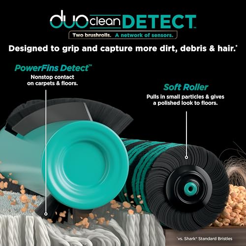 Shark POWERDETECT Ultra-Light Corded Stick Vacuum with DuoClean Technology, Self-Cleaning Brushroll for No Hair Wrap, Anti-Allergen Complete Seal & Odor Neutralizer Technology, Eggplant, HZ4002