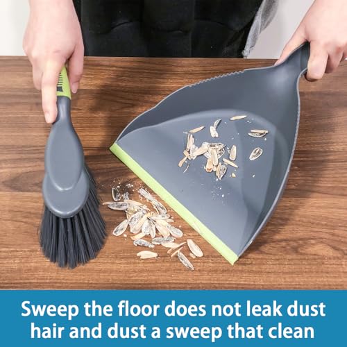 WDDBHSKN Dust pan Broom Dustpan Brush - Dust Pans with Brush, Dustpan and Brush Set, Handheld Broom and Dustpan Set are Used to Clean Kitchens, Floors, Tables, and Animal Cages.
