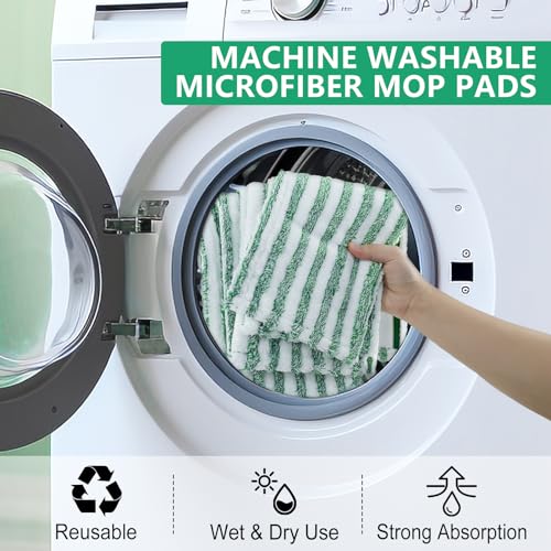 6 Pack Replacement Mop Refills Compatible with Libman Wet & Dry Microfiber Mop, Reusable Washable Mop Head Replacement Pads for Cleaning Multi-Surface Floor (Mop not Included)