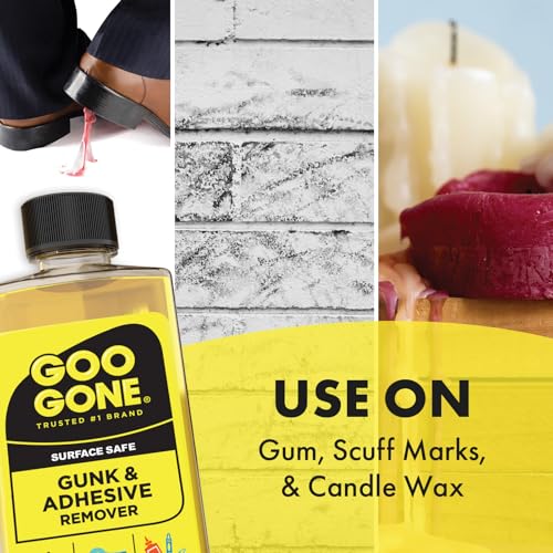 Goo Gone Gunk and Adhesive Remover - Safely and Easily Removes Stickers, Tape Residue, Decals, Grease, Chewing Gum, Crayons and Glue from Surfaces - Trusted Formula for Quick and Easy Removal