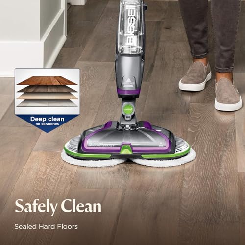 Bissell Spinwave Cordless Pet Spin Mop, 18V Electric Hard Floor Cleaner with Reusable Washable Pads, Pet Stain Removal for Sealed Wood Tile & Laminate Floors, 23157
