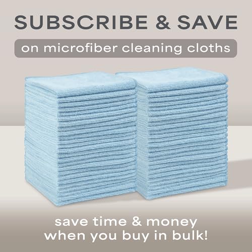 S&T INC. 100 Pack of Microfiber Cleaning Cloth, Bulk Microfiber Towel for Home, Reusable and Lint Free Cloth Towels for Car