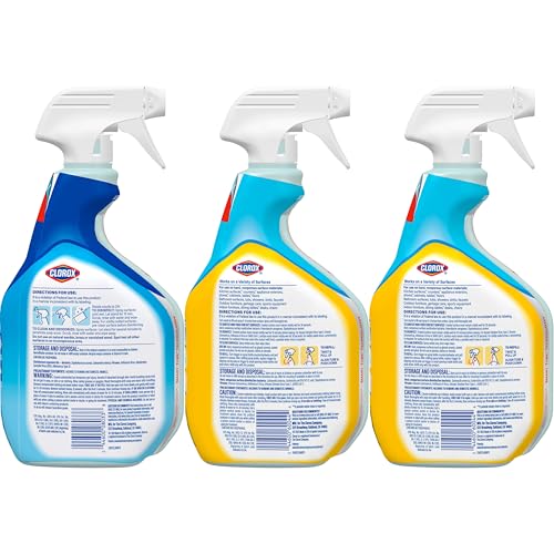 Clorox Disinfecting All-Purpose Cleaner 32 Oz and Bathroom Cleaner, Household Essentials, 30 Oz, Pack of 3
